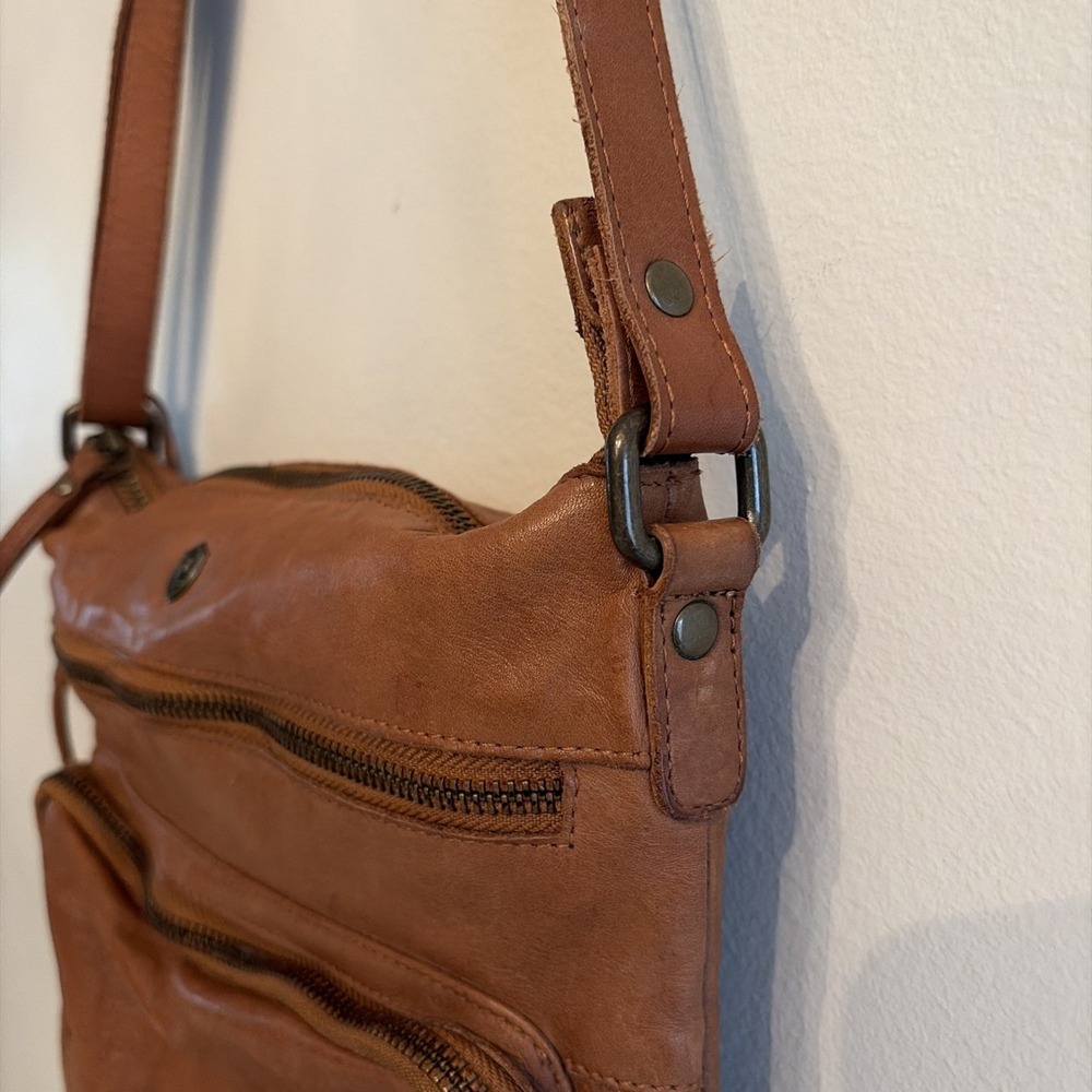 Cochor Brown Genuine Leather Multi Pocket Crossbody Bag Organizer Purse - Picture 4 of 16